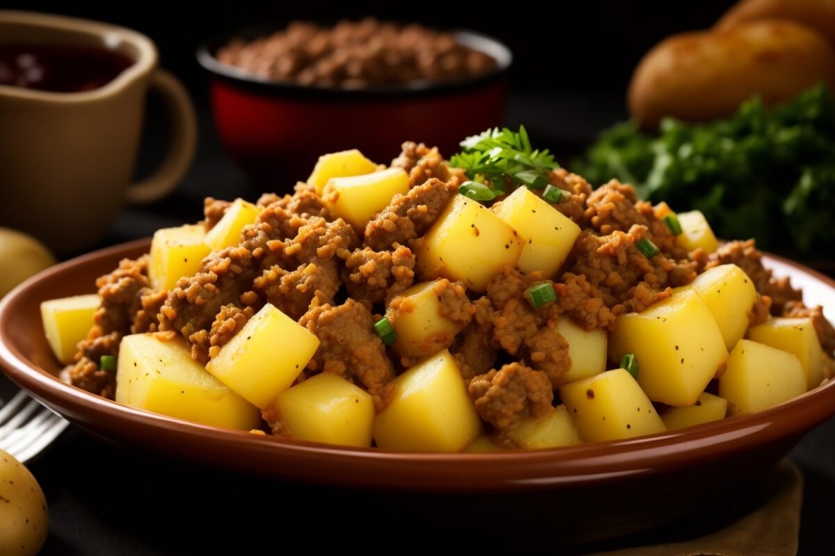 Carne moída com batata