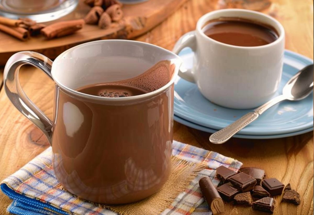 Chocolate quente com barra de chocolate - Recipe-CookBook.com