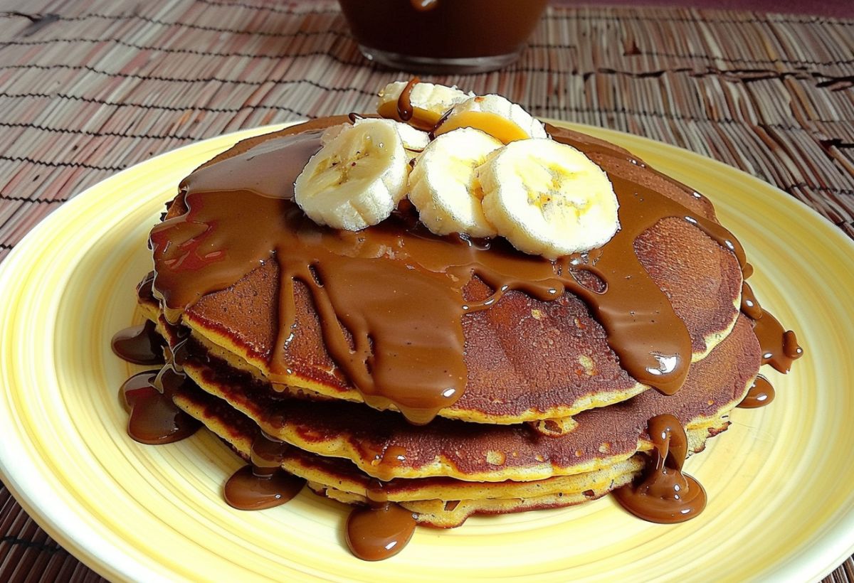 Panqueca de whey de chocolate com banana