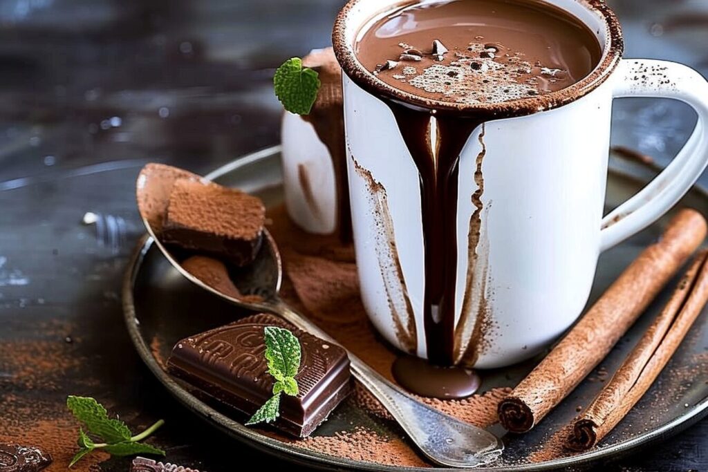 Receita de chocolate quente com barra de chocolate