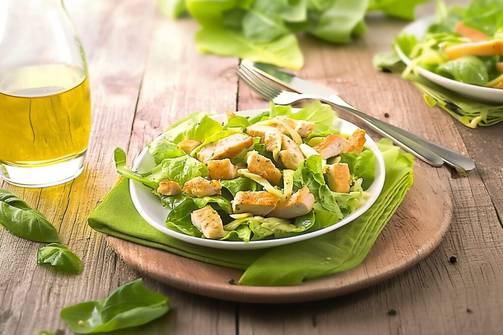 Como fazer Salada Verde com Frango- Recipe-CookBook.com