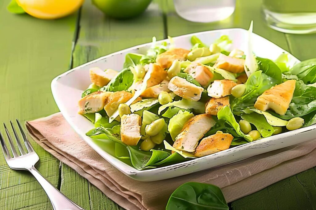 Receita de Salada Verde com Frango- Recipe-CookBook.com