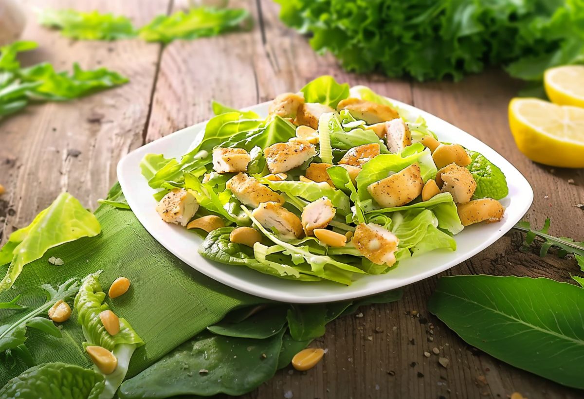 Salada Verde com Frango- Recipe-CookBook.com