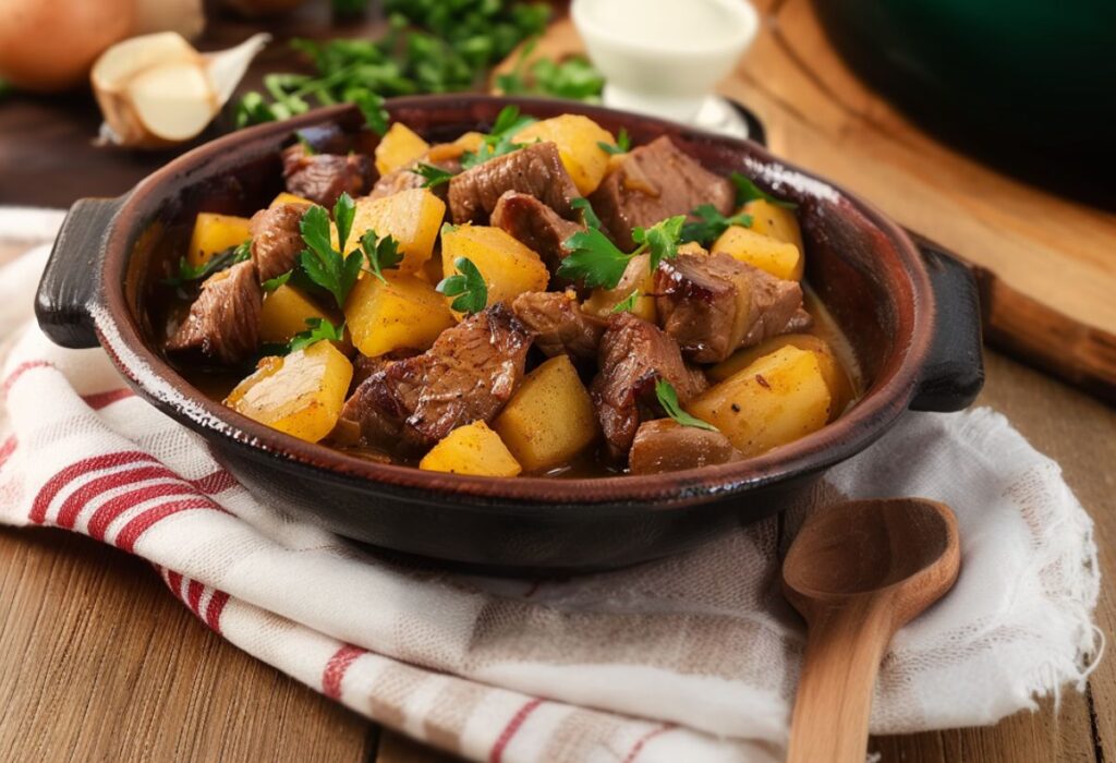 Como fazer Carne de Panela com Batatas- Recipe-CookBook.com