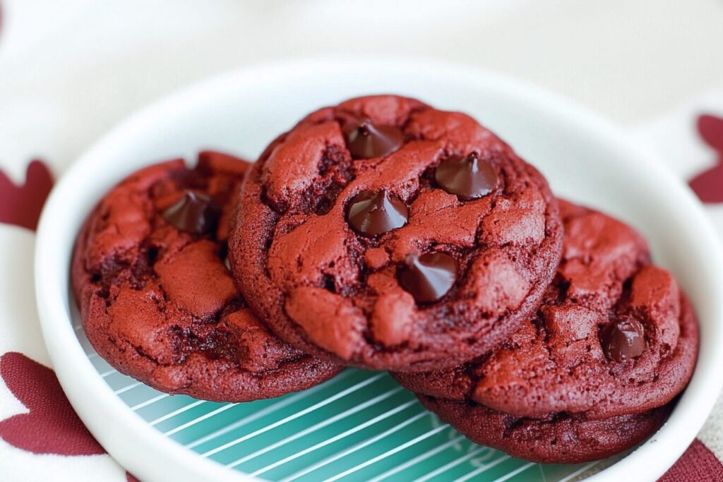 Como fazer Cookies Red Velvet- Recipe-CookBook.com