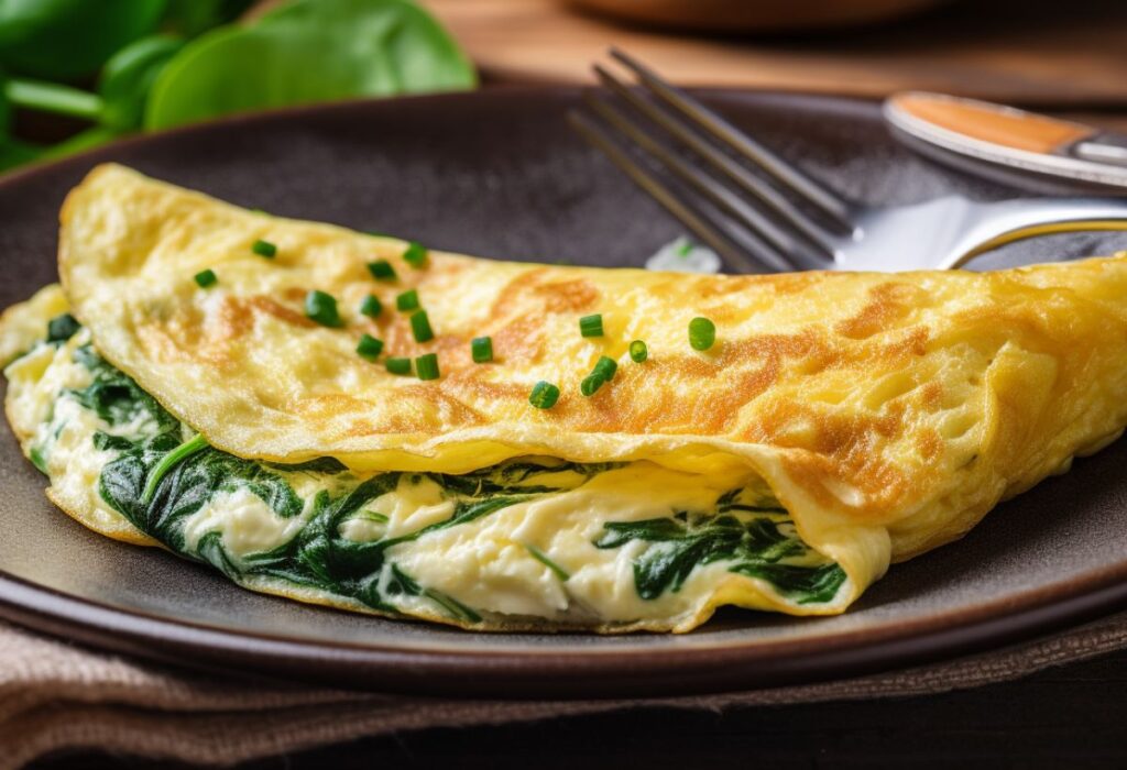 Como fazer Omelete de Espinafre- Recipe-CookBook.com