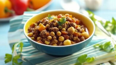 Ensopado de Carne Moída com Grão-de-bico e Legumes- Recipe-CookBook.com