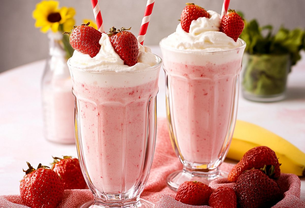 Milk Shake de Morango- Recipe-CookBook.com