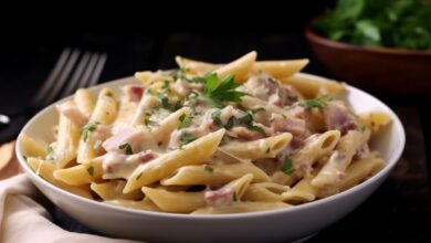 Penne ao Molho Branco- Recipe-CookBook.com