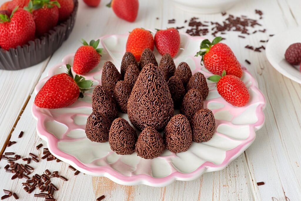 Como fazer Coxinha de Brigadeiro com Morango- Recipe-CookBook.com