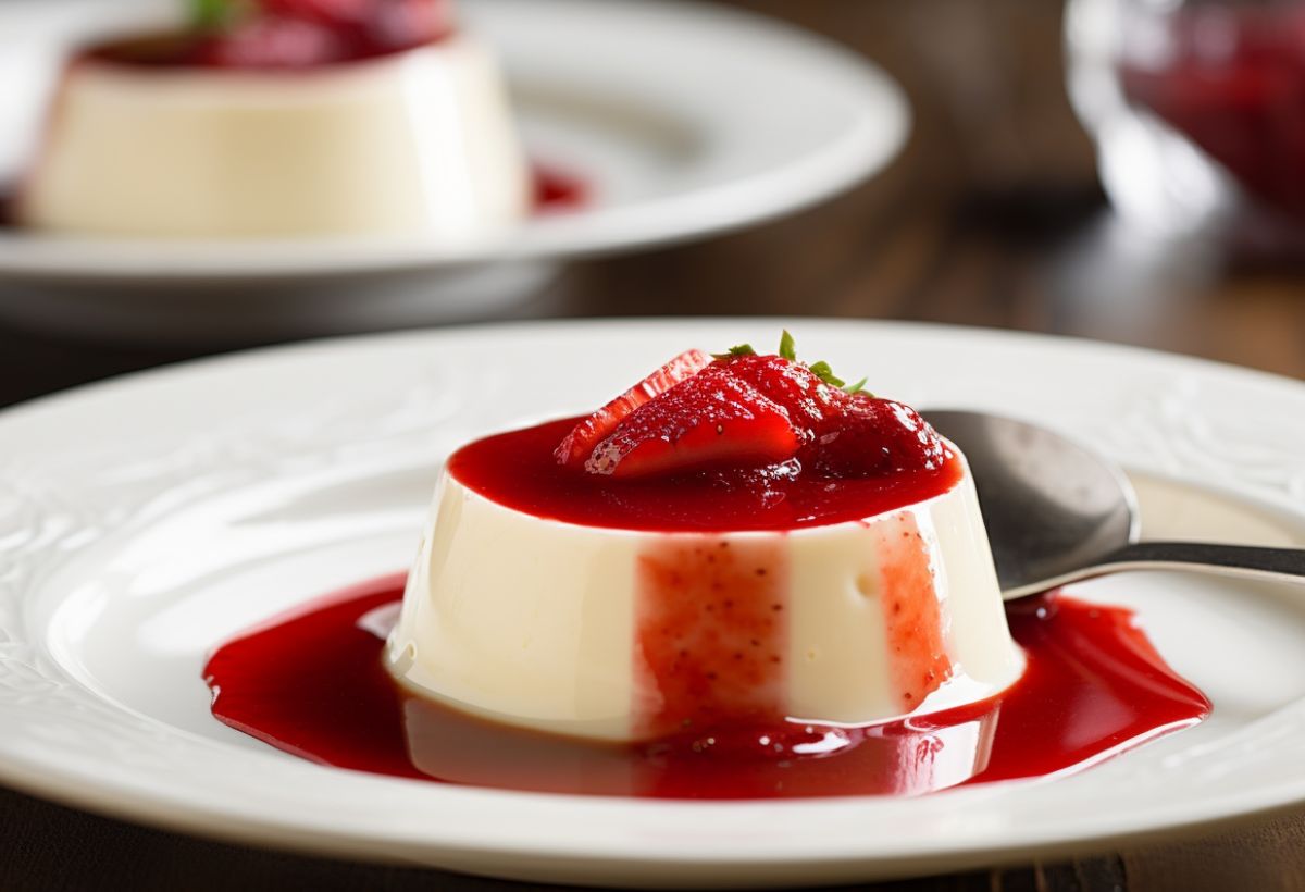 Panna Cotta com Calda de Morango- Recipe-CookBook.com