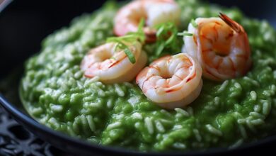 Risoto Verde com Camarão- Recipe-CookBook.com