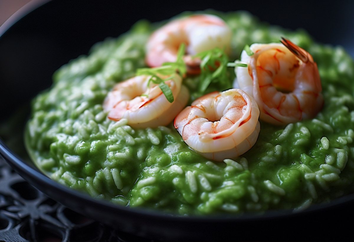 Risoto Verde com Camarão- Recipe-CookBook.com