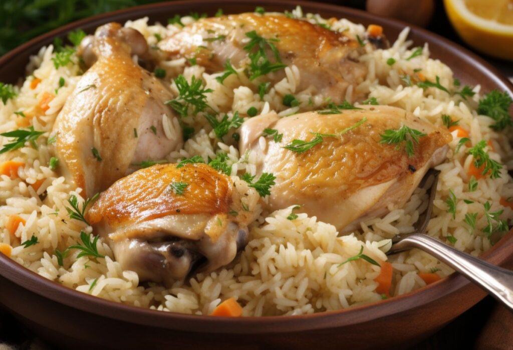 Receita de Arroz com Frango- Recipe-CookBook.com