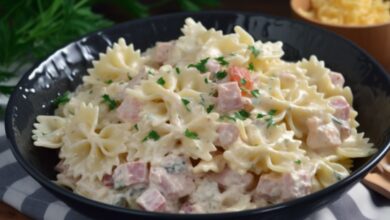 Macarrão Gravatinha Cremoso- Recipe-cookbook.com
