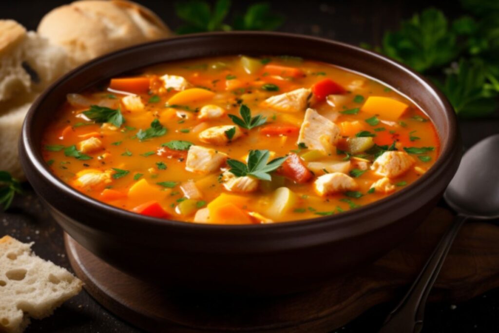 Sopa de Legumes com Frango (Receitas 2) Como fazer Sopa de Legumes com Frango- Recipe-cookbook.com
