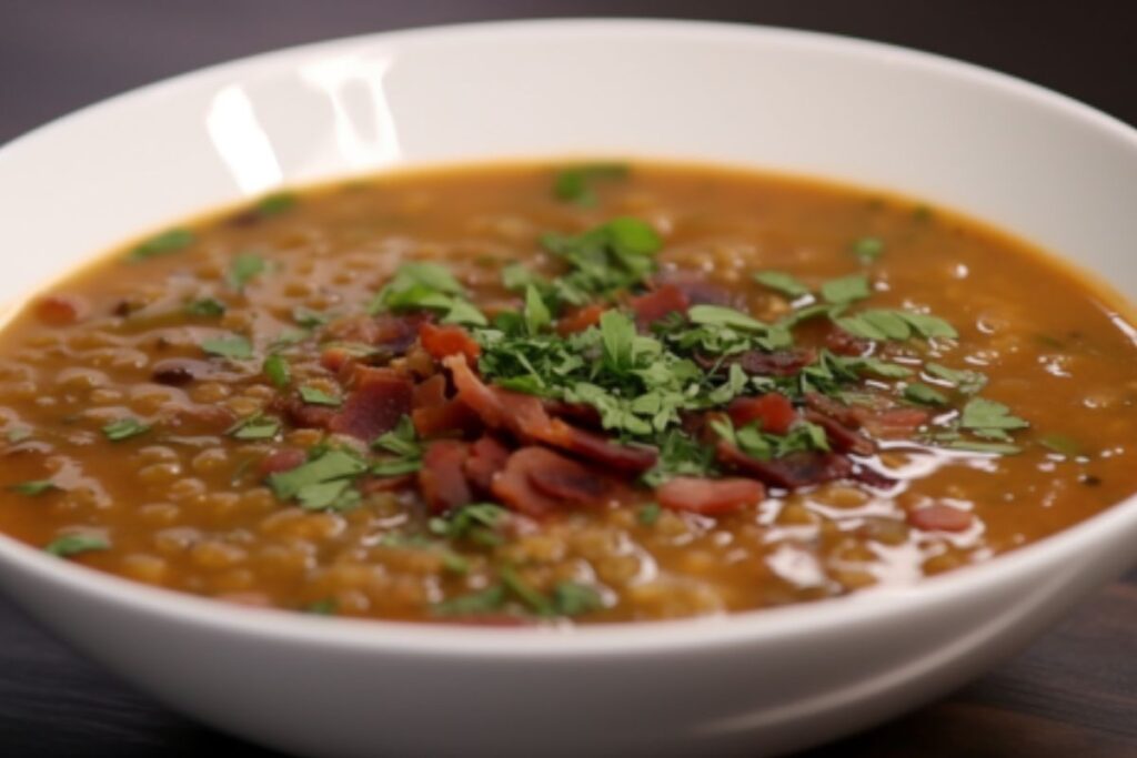 Sopa de Lentilha com Calabresa e Bacon (Receitas 3) Receita de Sopa de Lentilha com Calabresa e Bacon_recipe-cookbook.com