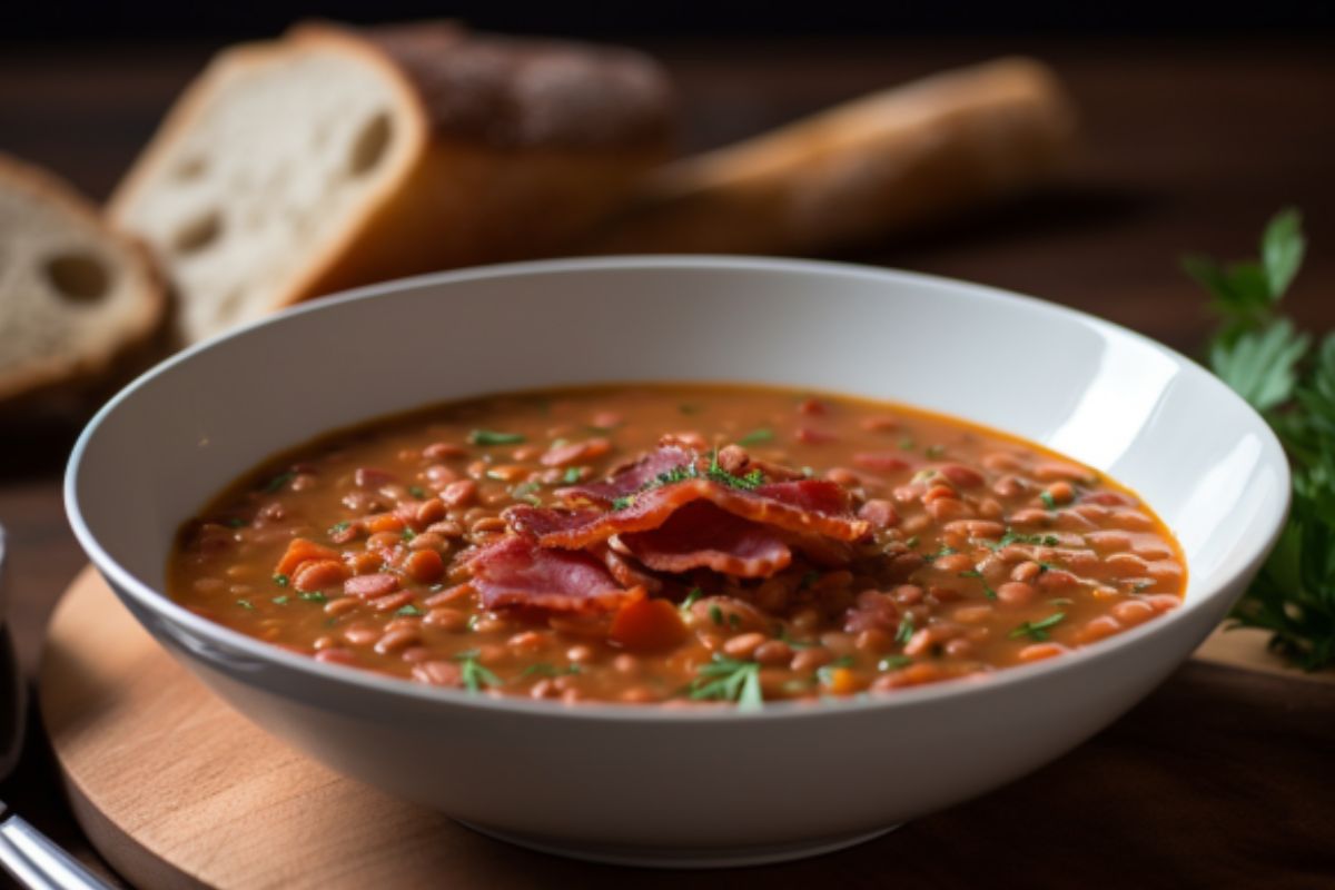 Sopa de Lentilha com Calabresa e Bacon (Receitas 1) Sopa de Lentilha com Calabresa e Bacon_recipe-cookbook.com