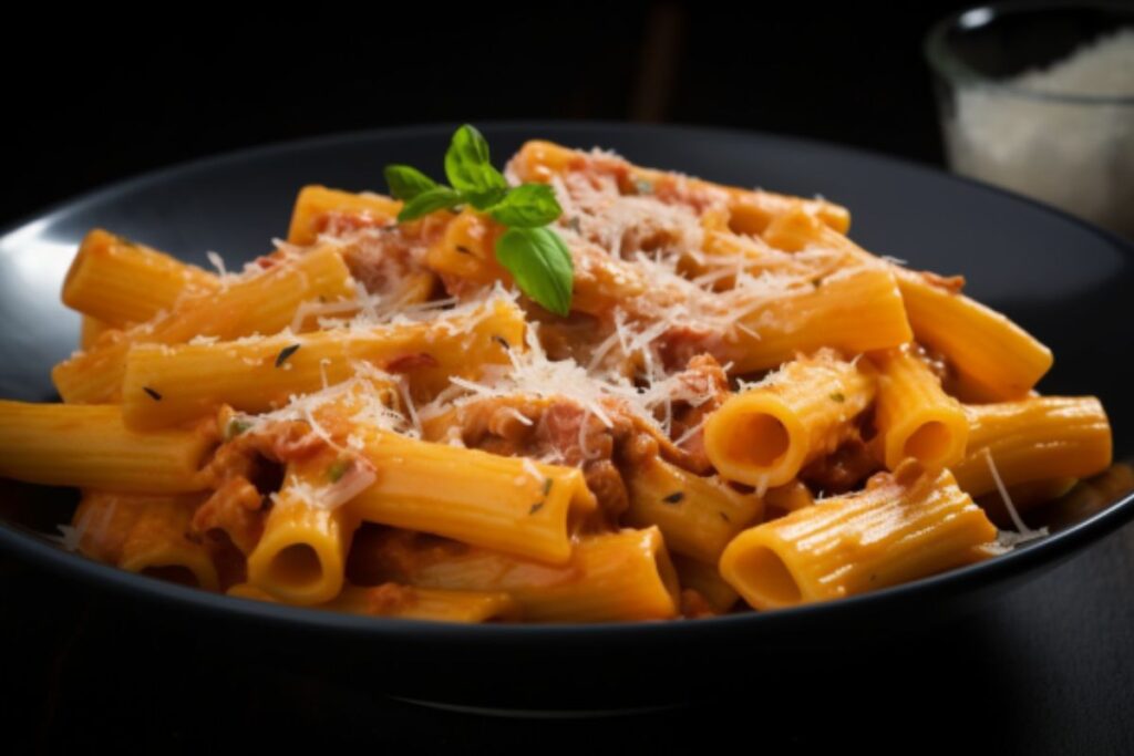 Como fazer Rigatoni com Presunto e Queijo_recipe-cookbook.com