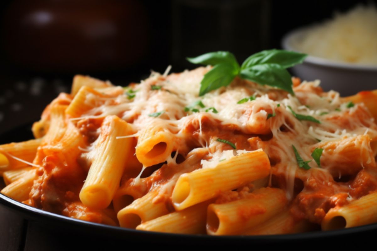 Rigatoni com Presunto e Queijo