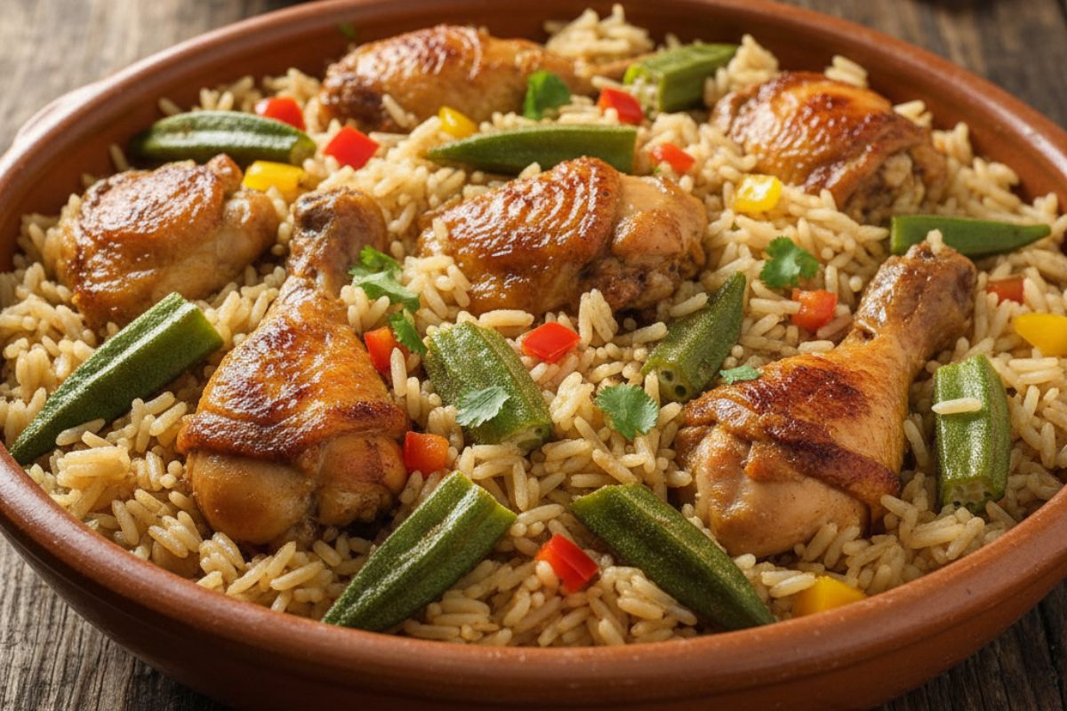 Arroz com Frango e Quiabo (Receitas 1) Arroz com Frango e Quiabo_recipe-cookbook.com